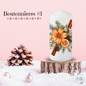 Stumpenkerze, Christmas-Boutonnieres #1