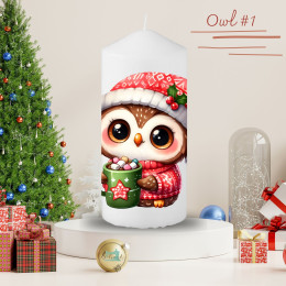 Stumpenkerze, Christmas-Owl #1