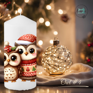 Stumpenkerze, Christmas-Owl #4