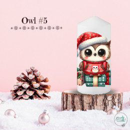 Stumpenkerze, Christmas-Owl #5