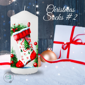 Stumpenkerze, Christmas-Socks #2