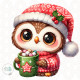 Stumpenkerze, Christmas-Owl #1