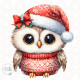 Stumpenkerze, Christmas-Owl #3