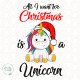 Stumpenkerze, Christmas-Unicorn #1