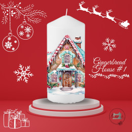 Stumpenkerze, Gingerbread-House #1